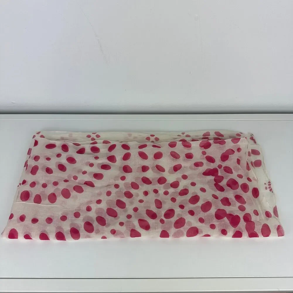Free People Warm Wishes Bohemian Polka Dot Dark Pink/White Fabric Gift Wrap